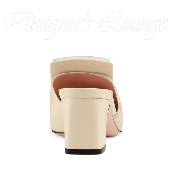 ⚡️SOLD! NEW GUCCI Madelyn Crystal G Leather Mules - Picture 5 of 8